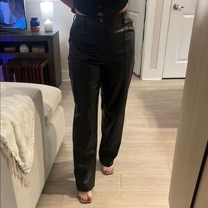 Black Leather Women's Pants